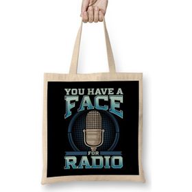 Humuts Funny You Have A Face For Radio Broadcaster Pun Bez Uzun Saplı Açık Bej Rengi Çanta