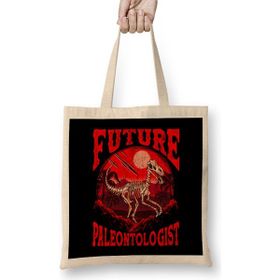 Humuts Future Paleontologist Dinosaur Obsessed Dinosaur Bez Uzun Saplı Açık Bej Rengi Çanta