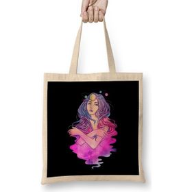 Humuts Galactic Celestial Princess Manga Anime Girl Goth Bez Uzun Saplı Açık Bej Rengi Çanta