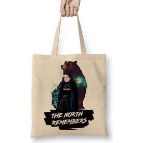 Humuts Game of Thrones Lyanna Mormont O Norte se lembra Uzun Saplı Kadın Bez Çanta