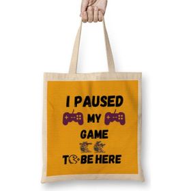 Humuts Game To Be Here Funny Video Gamer Humor Joke Gifts For Teenage Boys Bez Uzun Saplı Açık Bej Rengi Çanta