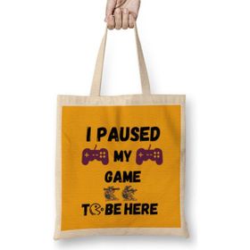 Humuts Game To Be Here Funny Video Gamer Humor Joke Gifts For Teenage Boys Bez Uzun Saplı Açık Bej Rengi Çanta