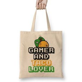 Humuts Gamer And Taco Lover Funny Quotes Uzun Saplı Kadın Bez Çanta
