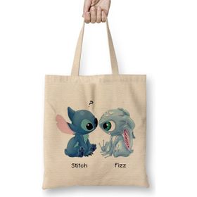 Humuts Gaming Fizz And Stitch What's Up Açık Bej Uzun Saplı Bez Çanta