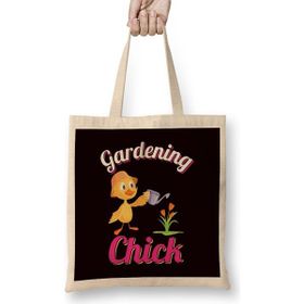 Humuts Gardening Chick Garden Lady Gardener Landscaper Lawn Plants Bez Uzun Saplı Açık Bej Rengi Çanta