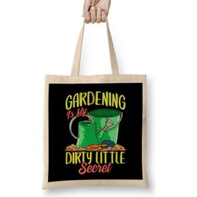Humuts Gardening Is My Dirty Little Secret Gardener Pun Bez Uzun Saplı Açık Bej Rengi Çanta