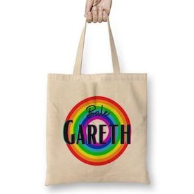 Humuts Gareth Bale - Vintage Retro Rainbow Style Uzun Saplı Kadın Bez Çanta