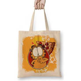 Humuts Garfield Açık Bej Uzun Saplı Bez Çanta