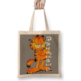 Humuts Garfield Açık Bej Uzun Saplı Bez Çanta