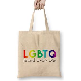 Humuts Gay Pride Lgbtq Proud Every Day Pride Bez Uzun Saplı Açık Bej Rengi Çanta