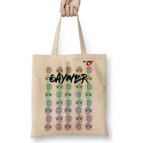 Humuts Gaymer Açık Bej Uzun Saplı Bez Çanta