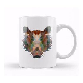 Humuts Geometric Animal Boar Kupa Bardak