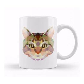Humuts Geometric Animal Cat Kupa Bardak