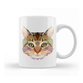 Humuts Geometric Animal Cat Kupa Bardak