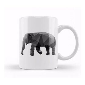 Humuts Geometric Animal Female Elephant Kupa Bardak