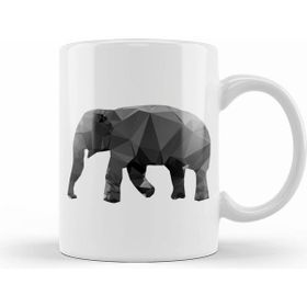 Humuts Geometric Animal Female Elephant Kupa Bardak
