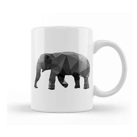 Humuts Geometric Animal Female Elephant Kupa Bardak
