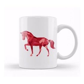 Humuts Geometric Animal Horse Kupa Bardak