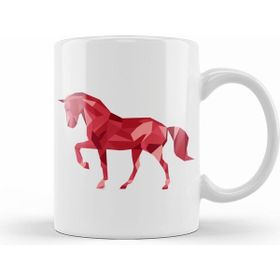 Humuts Geometric Animal Horse Kupa Bardak