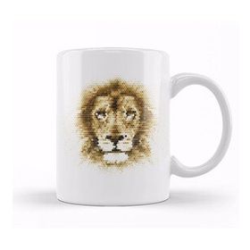 Humuts Geometric Animal Lion Kupa Bardak