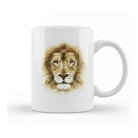 Humuts Geometric Animal Lion Kupa Bardak