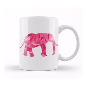 Humuts Geometric Animal Pink Elephant Kupa Bardak