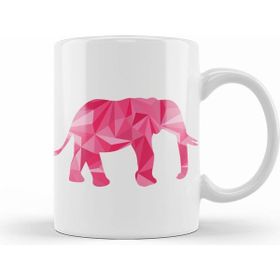 Humuts Geometric Animal Pink Elephant Kupa Bardak