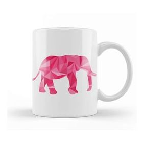 Humuts Geometric Animal Pink Elephant Kupa Bardak