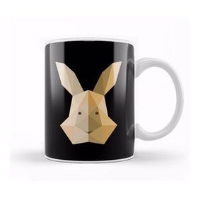 Humuts Geometric Animal Rabbit Head Kupa Bardak