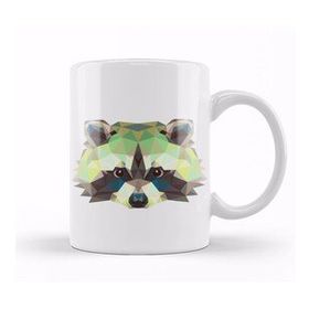 Humuts Geometric Animal Raccoon Kupa Bardak