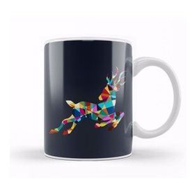 Humuts Geometric Animal Roe Deer Kupa Bardak