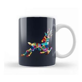 Humuts Geometric Animal Roe Deer Kupa Bardak