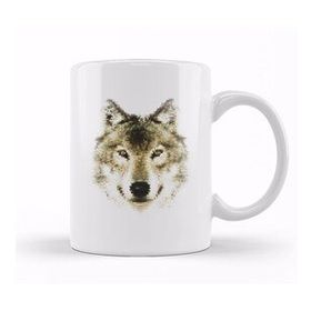 Humuts Geometric Animal Wolf Kupa Bardak