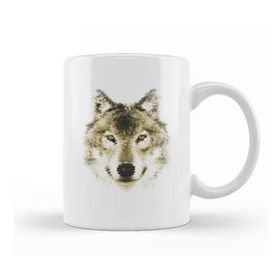 Humuts Geometric Animal Wolf Kupa Bardak