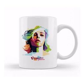 Humuts Geometric Celebrity Scarlett Johansson Kupa Bardak