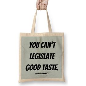 Humuts George Clooney Quotes Gift- Vintage Retro Rainbow Style Uzun Saplı Kadın Bez Çanta