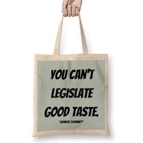 Humuts George Clooney Quotes Gift- Vintage Retro Rainbow Style Uzun Saplı Kadın Bez Çanta