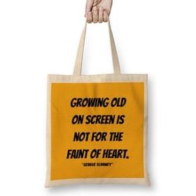 Humuts George Clooney Quotes Gift- Vintage Retro Rainbow Style Uzun Saplı Kadın Bez Çanta