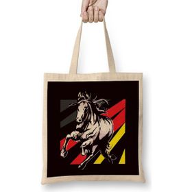 Humuts German Flag Horse Riding Equestrian Sport Horseshoe Saddle Bez Çanta