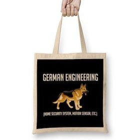 Humuts German Shepherd Engineering Home Security System Uzun Saplı Kadın Bez Çanta