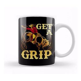 Humuts Get A Grip Bullrider Funny Competitive Riding Pun Kupa Bardak