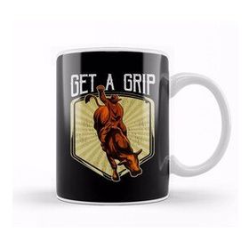 Humuts Get A Grip Bullrider Funny Competitive Riding Pun Kupa Bardak
