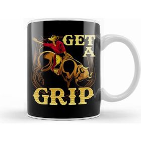 Humuts Get A Grip Bullrider Funny Competitive Riding Pun Kupa Bardak