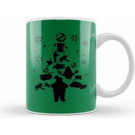 Humuts Ghostbusters Christmas Tree Silhouette Kupa Bardak