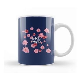 Humuts Girl Power Empowering Floral Background 01 Kupa Bardak