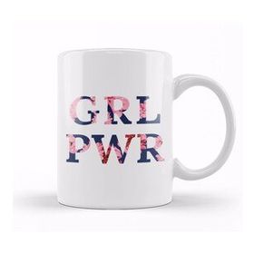 Humuts Girl Power Empowering Floral Background Kupa Bardak