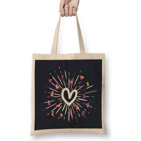 Humuts Girl Power Love Heart Bez Uzun Saplı Açık Bej Rengi Çanta