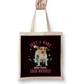 Humuts Girl Who Loves Jack Russel Terrier Dog Puppy Pet Bez Çanta