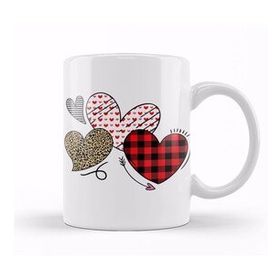 Humuts Girls Valentines Day S Hearts Love Leopard Plaid Kids Kupa Bardak