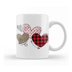 Humuts Girls Valentines Day S Hearts Love Leopard Plaid Kids Kupa Bardak